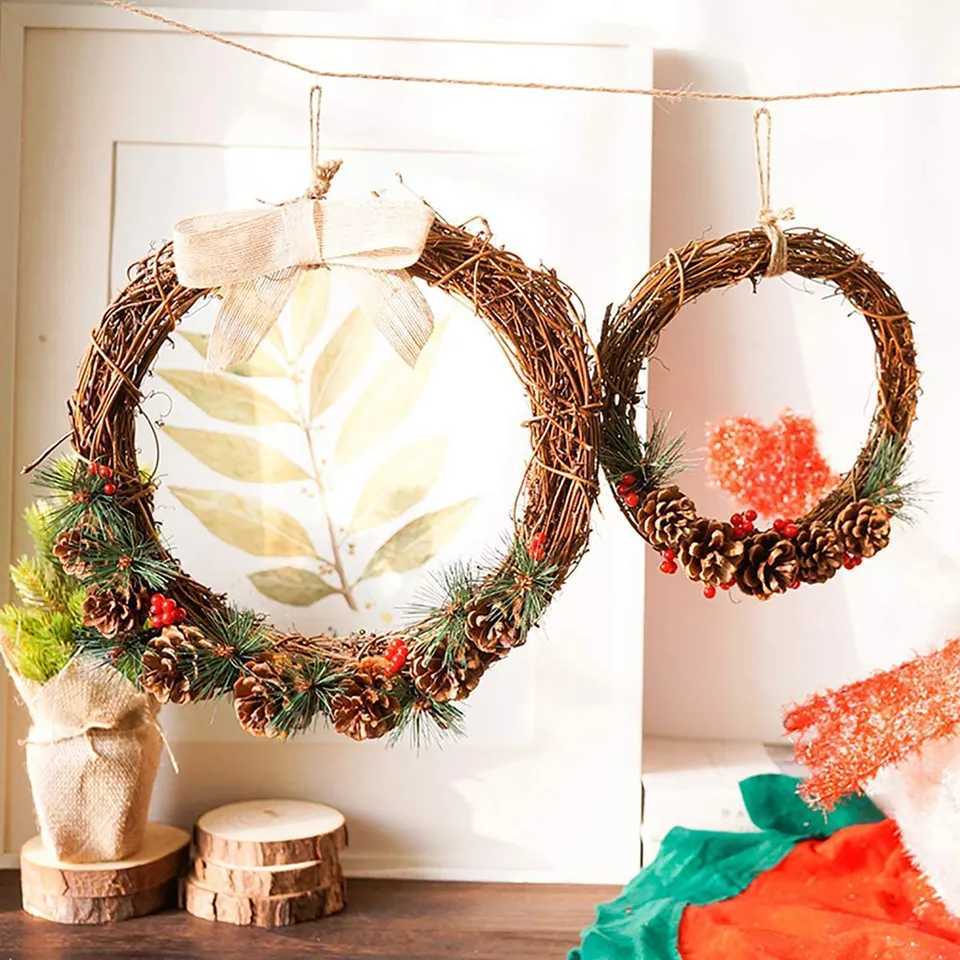 18 Pcs Natural Christmas Rustic Pinecones Fall Garland Halloween Thanksgiving Decorations Christmas Tree Fall OrnamentsM251115