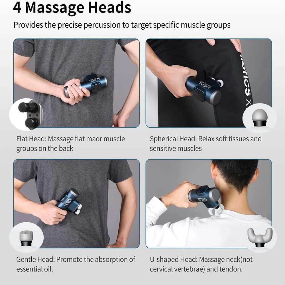 KICA 3 Double Head Massage Electric Body Professional Fiess Muscle Gun Deep High Frequency Percussion Massager