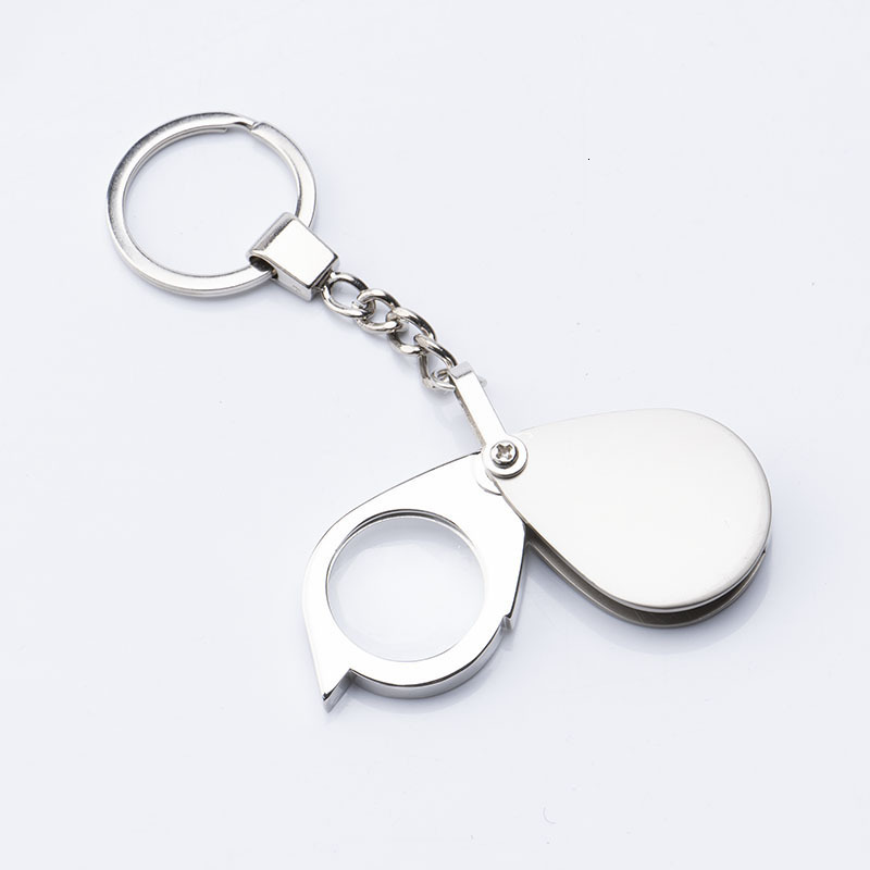 Sank Pocket Foldable Full Metal Keychain Small Print Zinc Alloy Glass Lens Portable Magnifier 231030