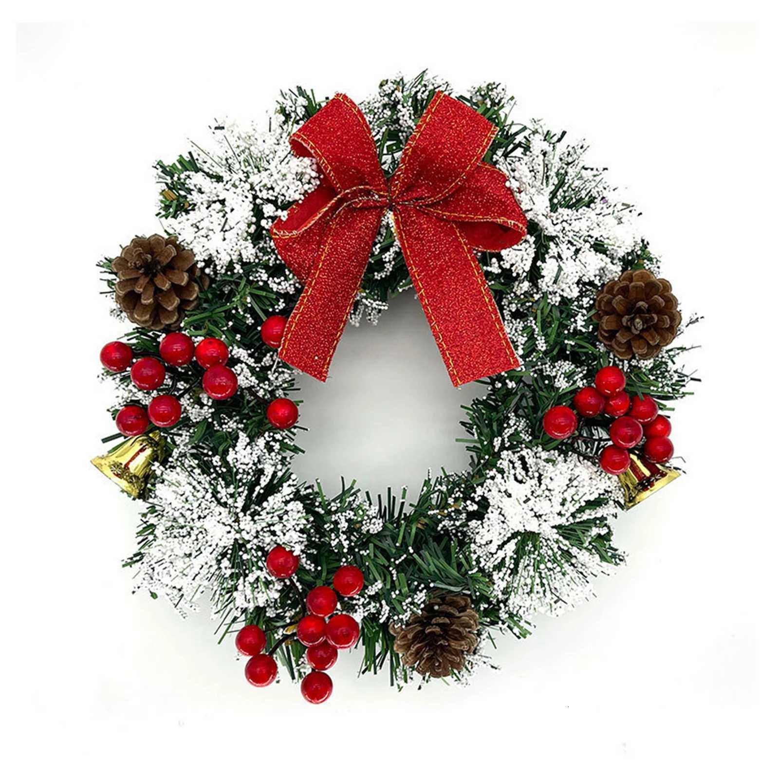 20-40CM Christmas Decorations Christmas Wreath Winter Hanging Front Door Window Wreath for Xmas Tree Garland Holiday WallM251115