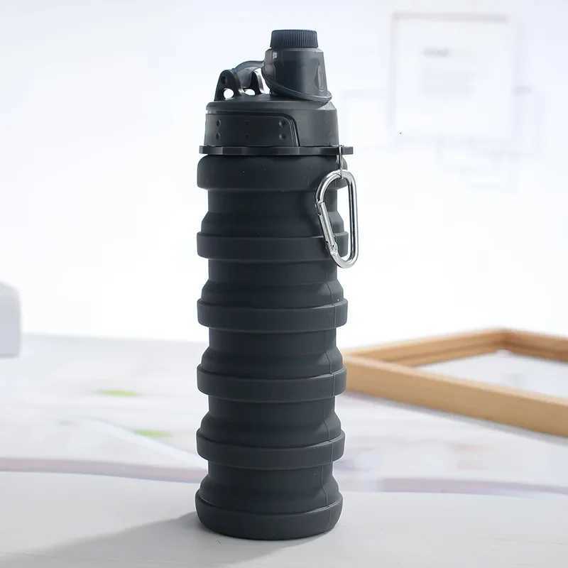 Multi-Colors Portable Collapsible Silicone Water Bottle with Lid Camouflage Foldable Kettle for Sports Travel Sport BottleW251114