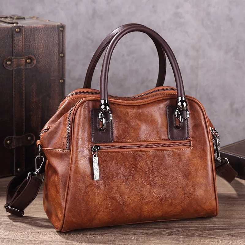 Nesitu High Quality Vintage Women Handbag Purse Lady Soft PU Leather Shoulder Messenger Bag Large Capacity Red Brown Green M319W251115