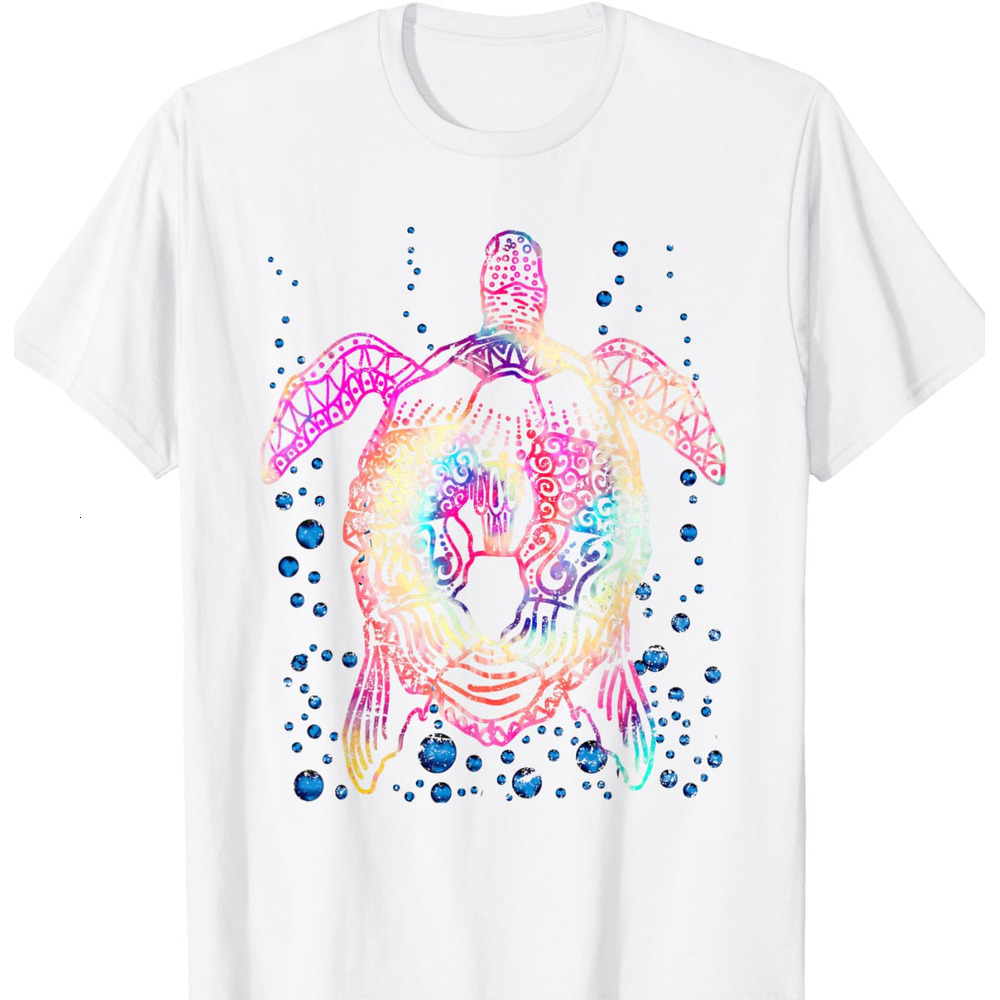 T shirt for Mens Ocean Animal Tie Dye Tribal Sea Animal Maori Turtle Graphic Tee Casual Tops Clothes Short sleeve cool