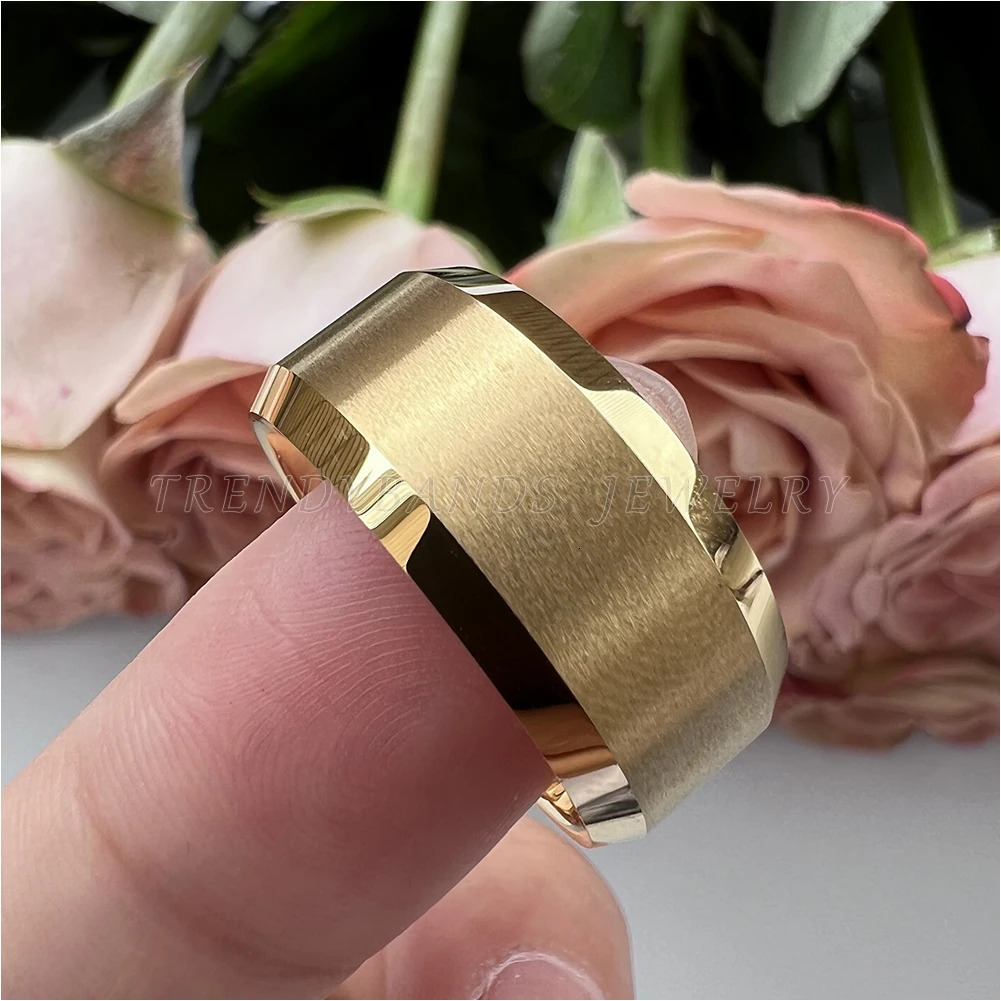 10mm Black Tungsten Carbide Ring for Men Women Fashion Engagement Wedding Band Beveled Edges Matte Finish Comfort Fit 250414