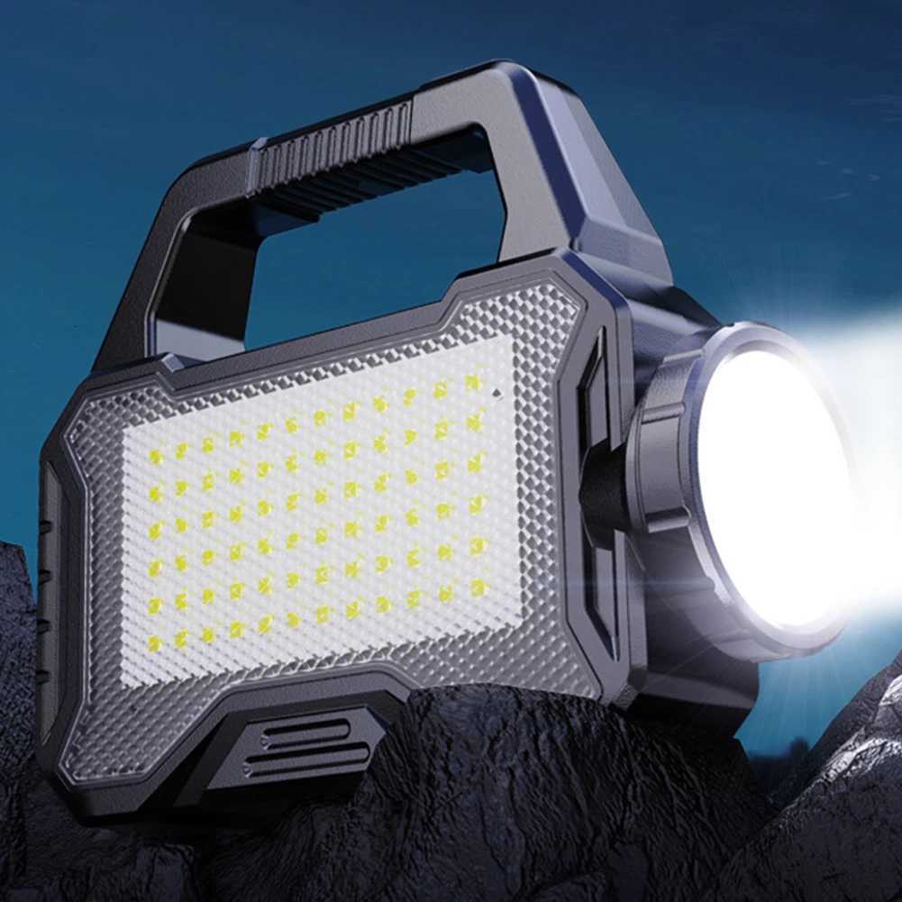 Solar Camping Lantern Long Range Powerful Solar Spotlight Type C Rechargeable Handheld Spotlight Torch COB for Outdoor Emergency M251115