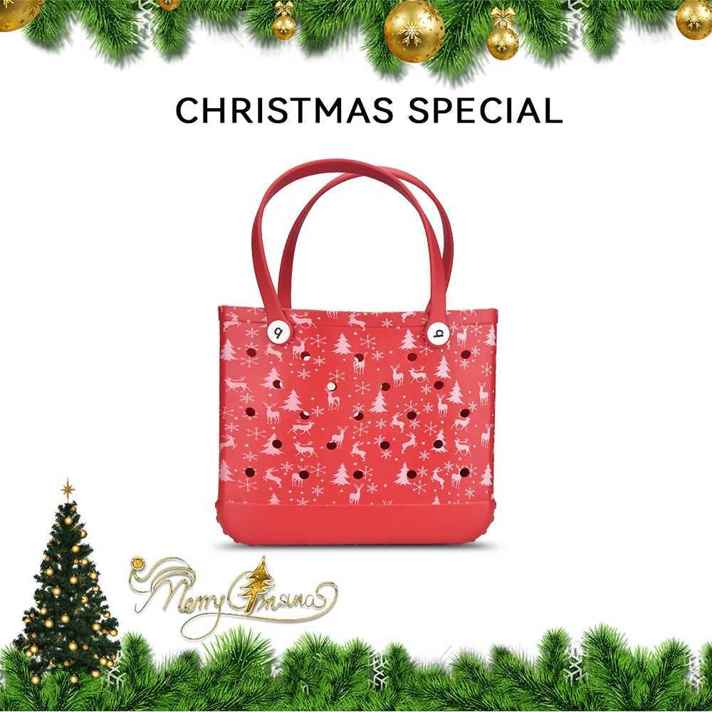 Solid Fashion Hole Durable Beach Bag Christmas Rubber Handbag Beach Boat Swimming Sports Shopping Portable Holiday Party Eva Han W250415