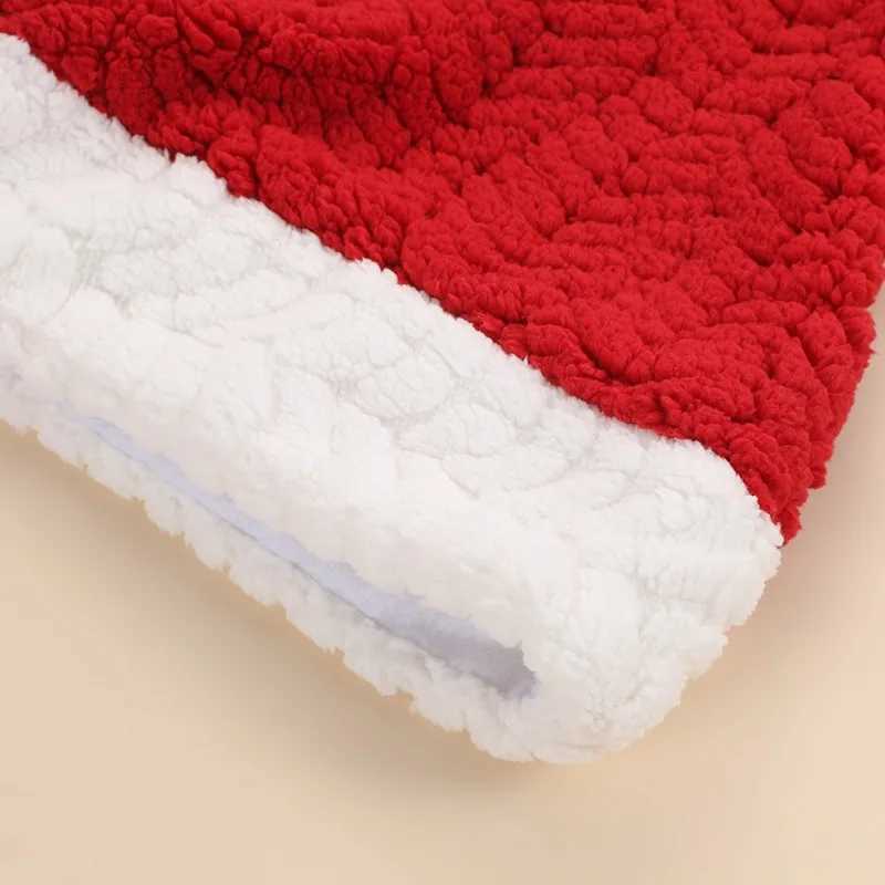 2PCS Christmas Knitted Hat Santa Hats for Adults and Kids Beanie Couple Santa Hat New Year Party Kids Gift Christmas Decoration Y251115