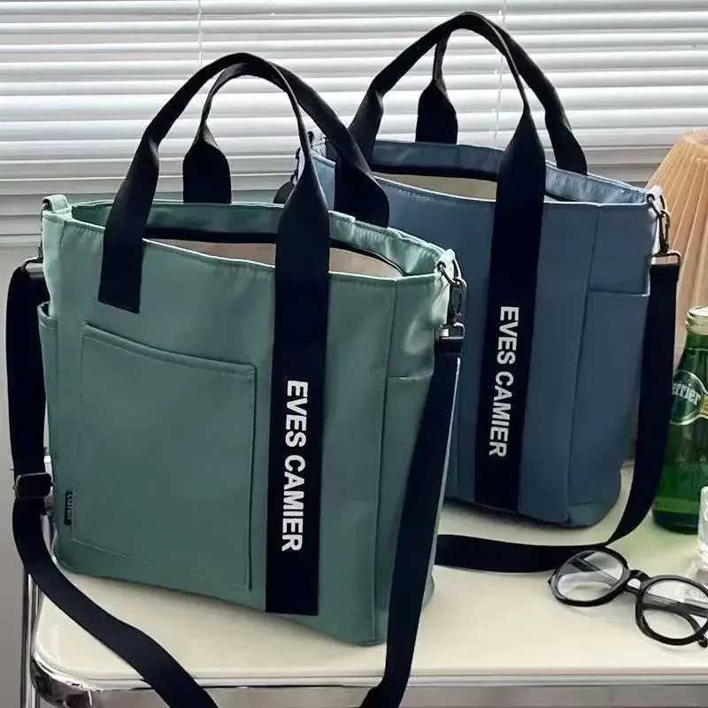 New Casual Tote Large Capacity Shoulder Bag Nylon Waterproof Canvas Handbag Simple Fashion Messenger Bags For SchoolgirlW251115