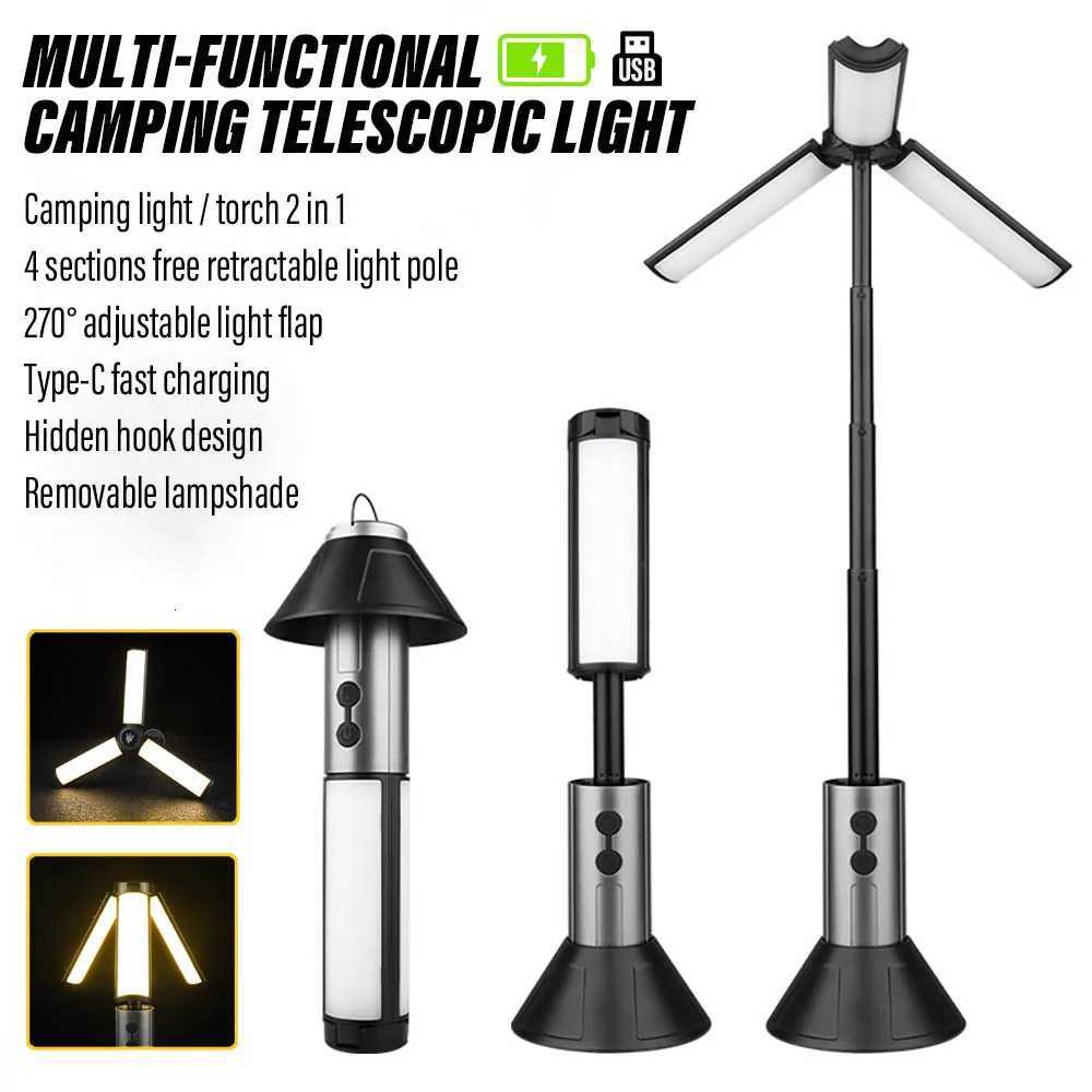 Multi-functional camping light Cmping light / flashlight 2 in 1 Fretable light pole Suitable for outdoor Campinge retrac M251115