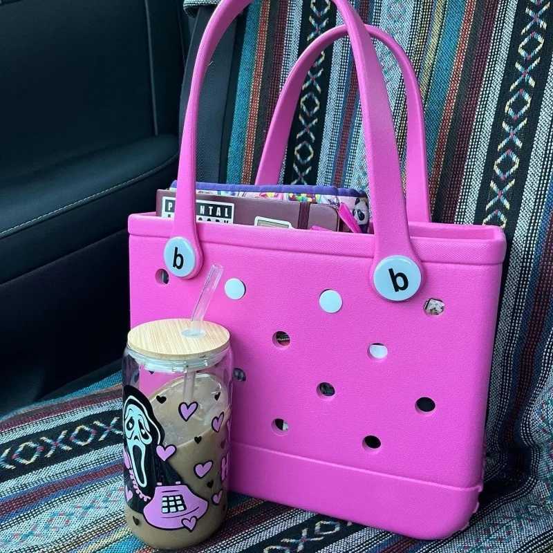 Mini beach bag EVA rubber waterproof swimming pool fashionable outdoor shoulder storage basket travel handbag womens handbag jelly burger bag W250415