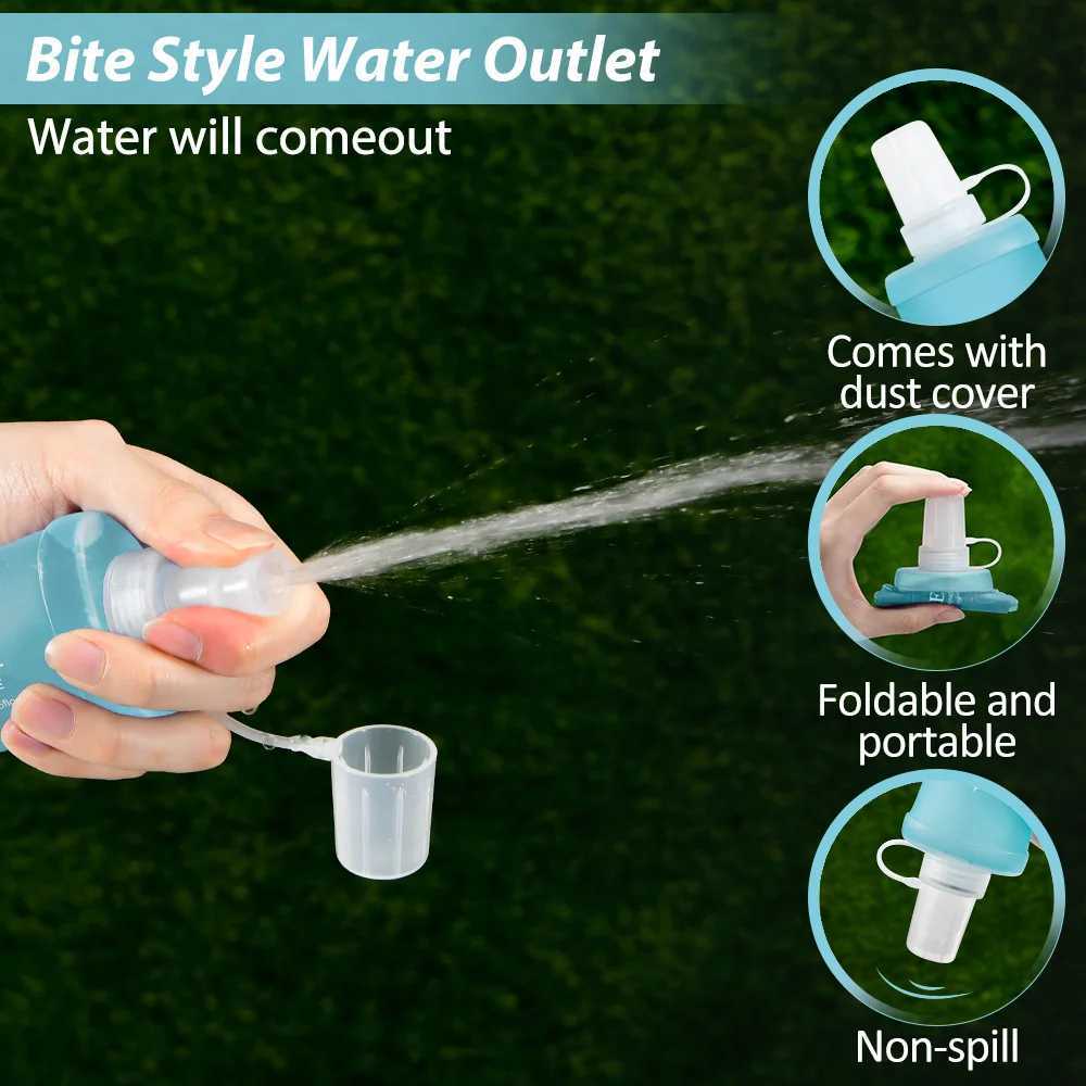 NEWBOLER Camping Soft Water Bottle Drinking Sport Folding Bag Flask Outdoor Running Hydration Pack Waist Bicycle BPA FreeW251114