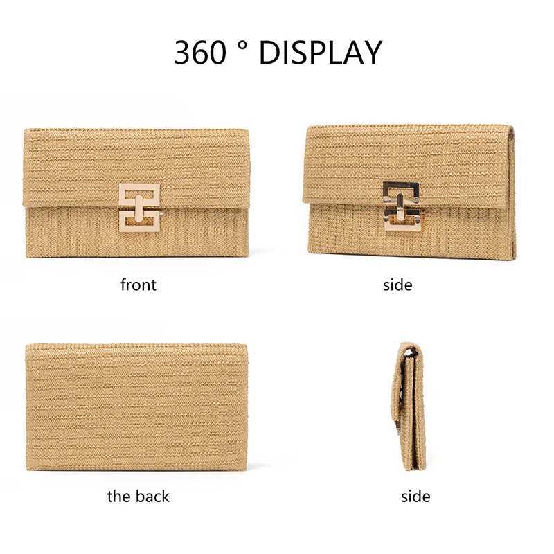 New Womens Straw Clutch Bag Summer Beach Boho Handbag Fashion Woven Purse Girls Vacation Essentials For Travel Beach Wedding W251114