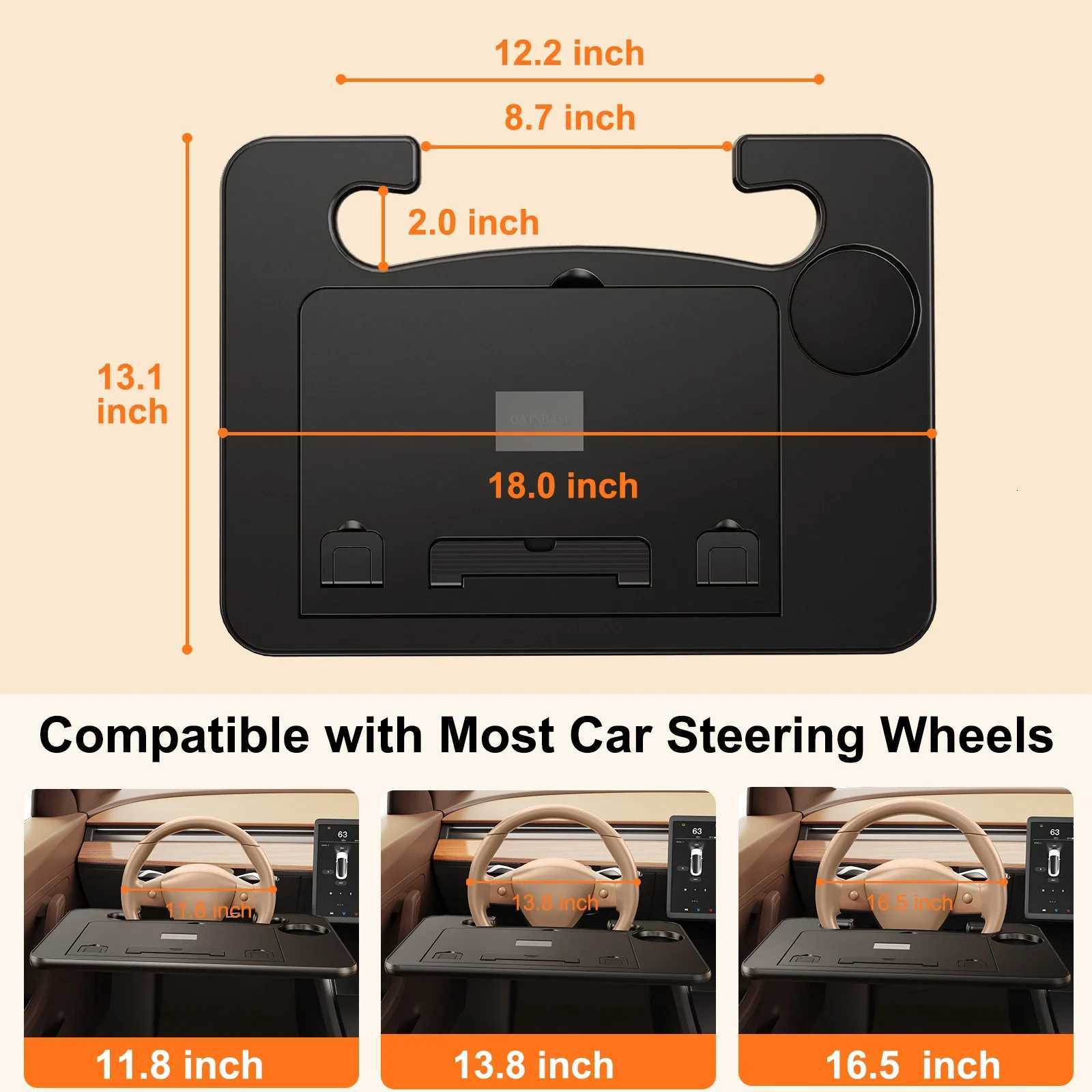 Oatsbasf Portable Car Laptop Computer Desk Stand Mount Car Steering Wheel Desk Foldable Adjustable Tray Board Table for WorkingM251115