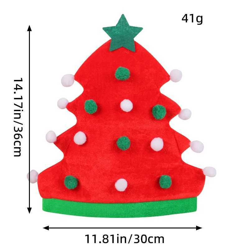 Christmas Hat Xmas Tree Shape Red Green Hat For Adults And Kids 2025 New Year Festive Party Noel Christmas Gift cap Decoration Y251115