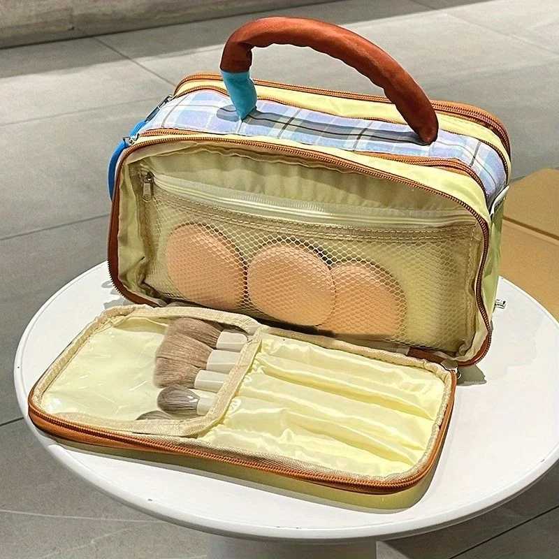 Large capacity waterproof Oxford cloth travel kit makeup bag durable cosmetics organizer toilet storage W handbagXJ250415