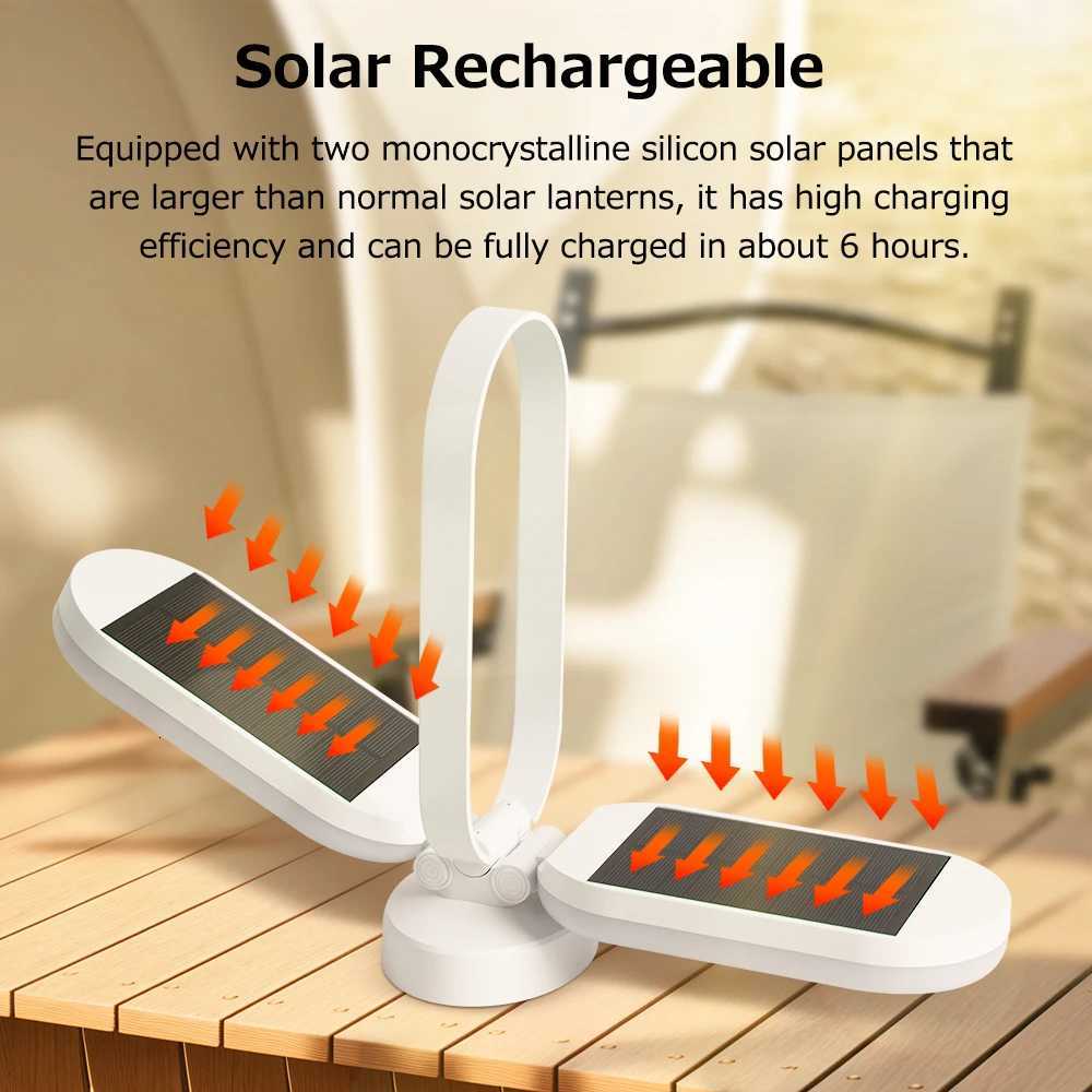 Outdoor light Solar charging Tri color dimming180 Foldable Portable handheld light Outdoor camping lights M251115