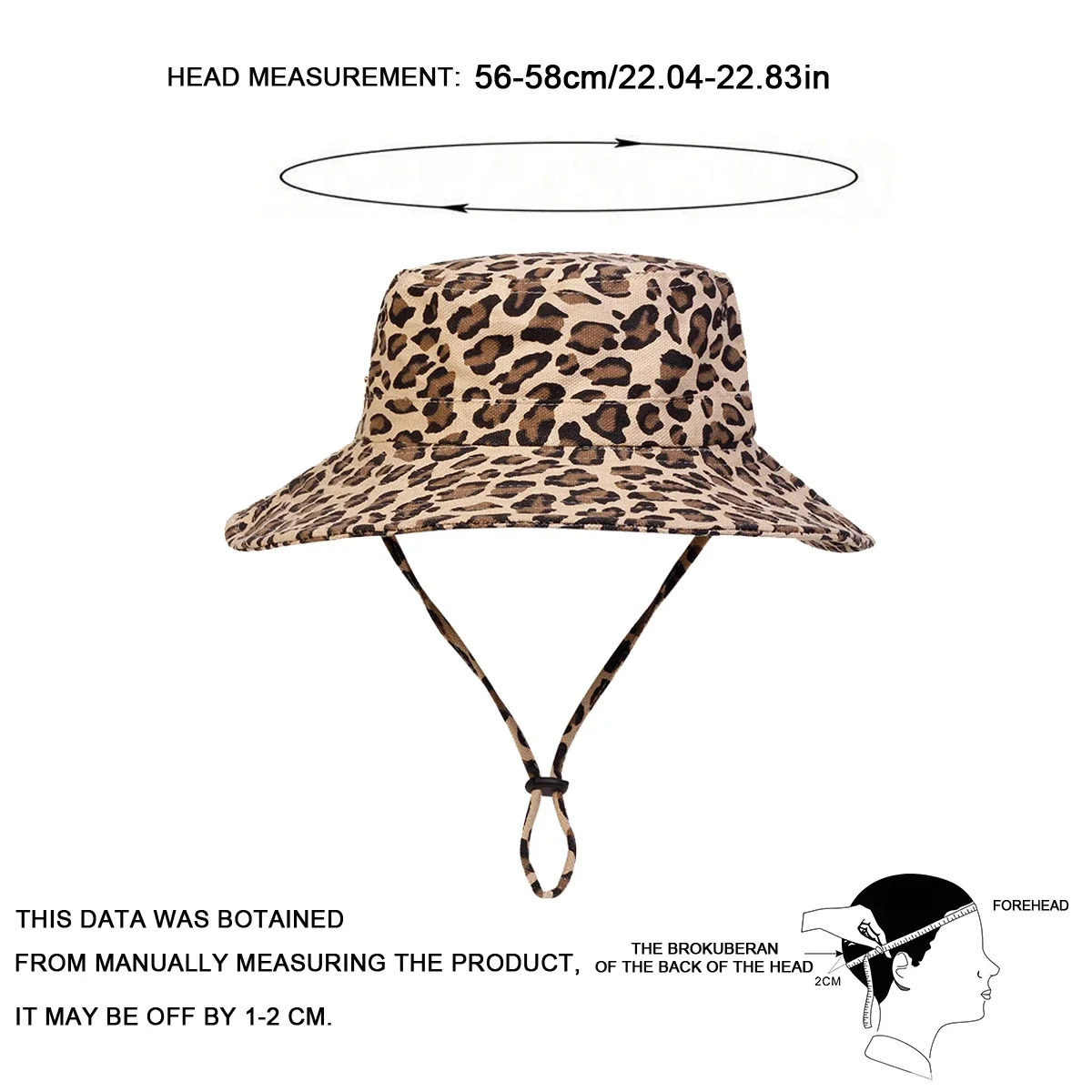 Mens leopard print conical bucket hat fishermans hat outdoor casual hat mens sun protection hat adventure hat 250409