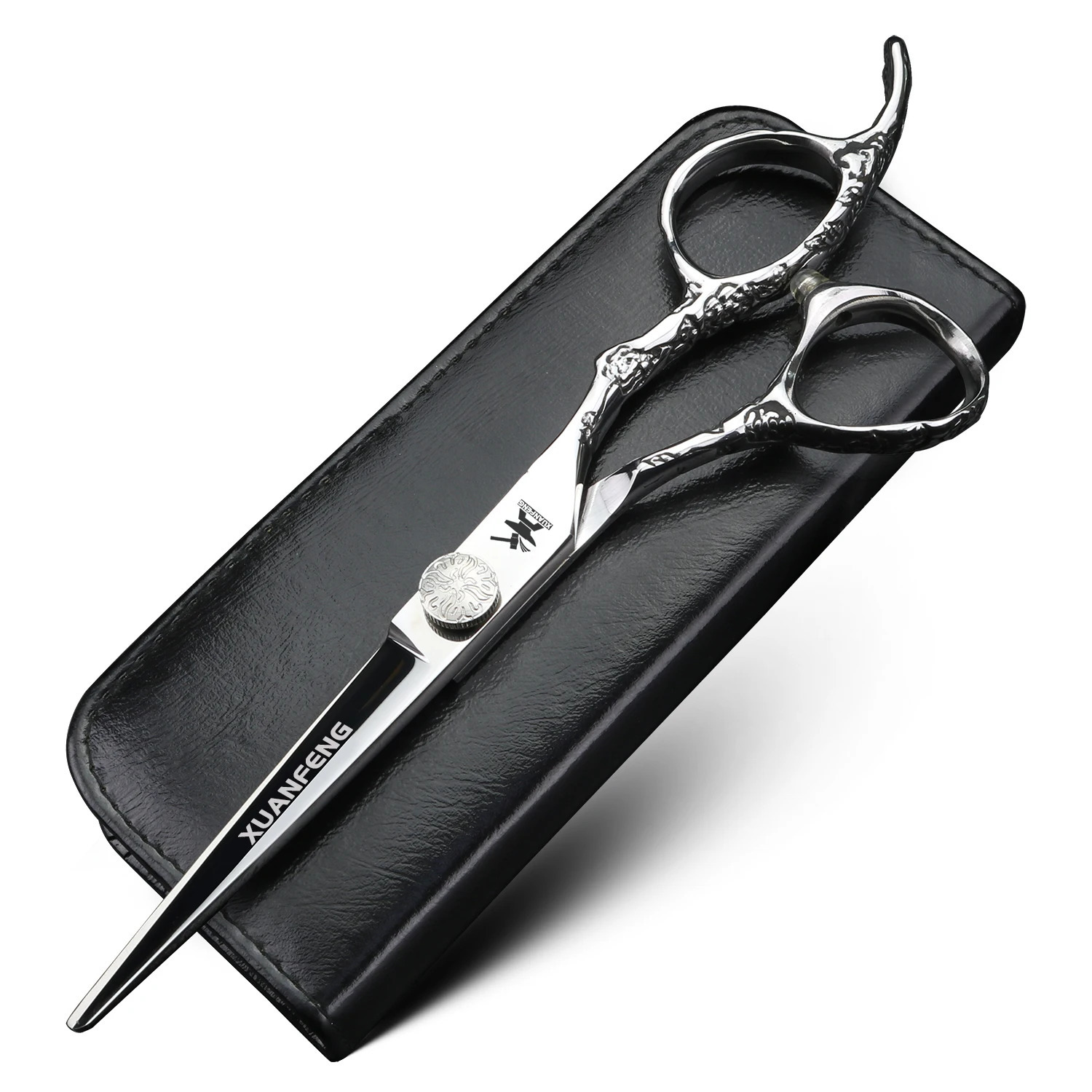 XUANFENG black Mirror Hair Scissors 6-inch JP440C Barber Cutting Scissors and Thinning Scissors Very Cool 250414