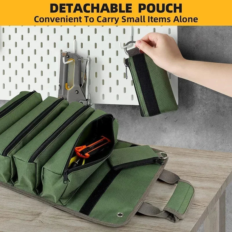 Multi-Purpose Tool Bag High Quality Professional Multi Pocket Hardware Tools Pouch Roll UP Portable Small Tools Organizer Bag 250407