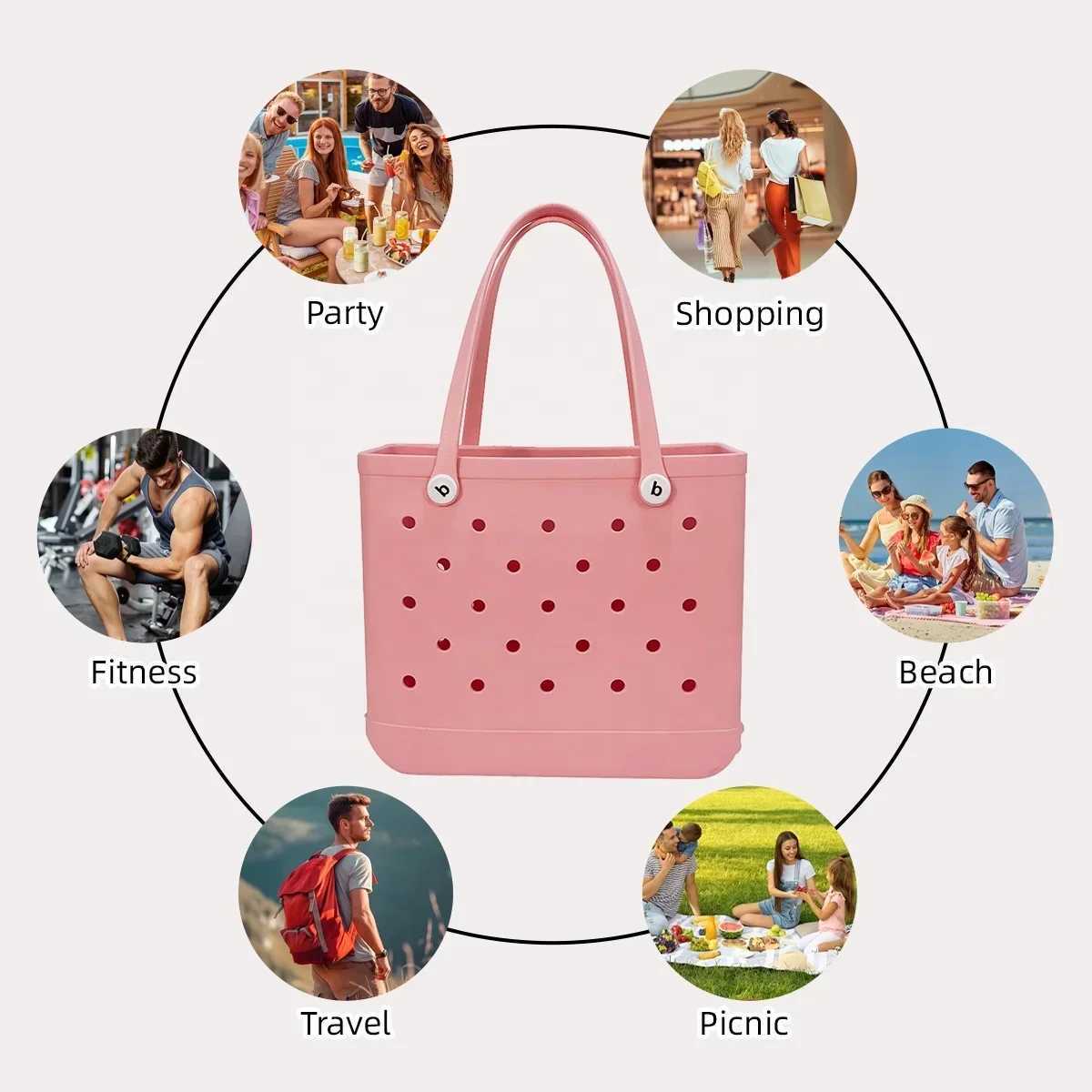 Beach bag for going out mom bag mens and womens rubber beach bag large capacity travel bag beach handbag W250415