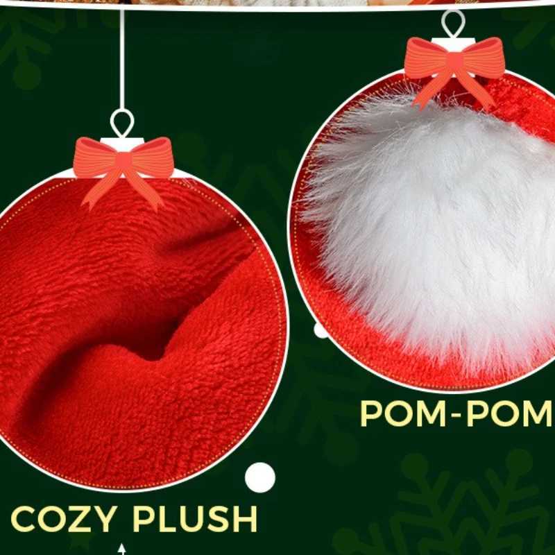 Shiny Red Christmas Party Hat with White Fur Trim - Santa Claus Hat for Holiday Celebrations Birthdays New YearS Eve Y251115