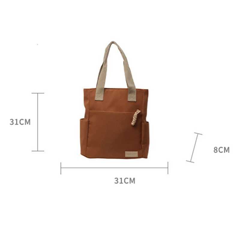 Waterproof Lightweight Canvas Bag New Leisure Casual Canvas Handbag Solid Color Tote Bags Large Capacity Shoulder BagW251115