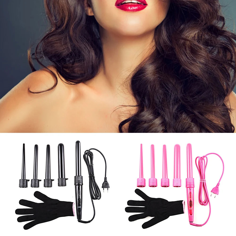 5 in 1 Hair Curling Iron Multifunctional barrel Rotating Professional salon Hair Curler 250408