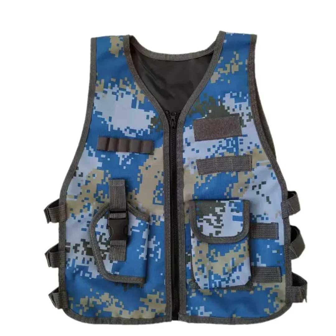 Fans Outdoor Children Tactical Vest Adjustable Camouflage CS Game Vest Kids Nylon Hunting Cosplay Sports Fishing CS Clothing New XJ251114