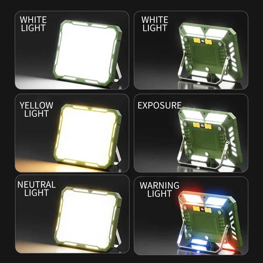 Ugprade Rechargeable Work Light 6 Lighting Modes Portable Handheld Light Waterproof for Camping Fishing Working Market M251115