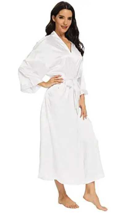 Women Silk Satin Long Wedding Bride Bridesmaid Robe Kimono Robe Feminino Bath Robe Large Size XXXL Peignoir Femme Sexy Bathrobe C2511151
