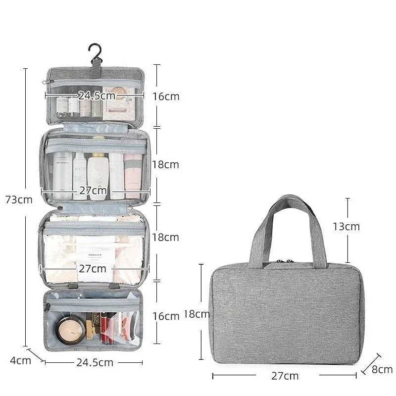Travel waterproof folding wet dry separation toilet bag cosmetic storage bag large capacity cosmetic bagXJ250415