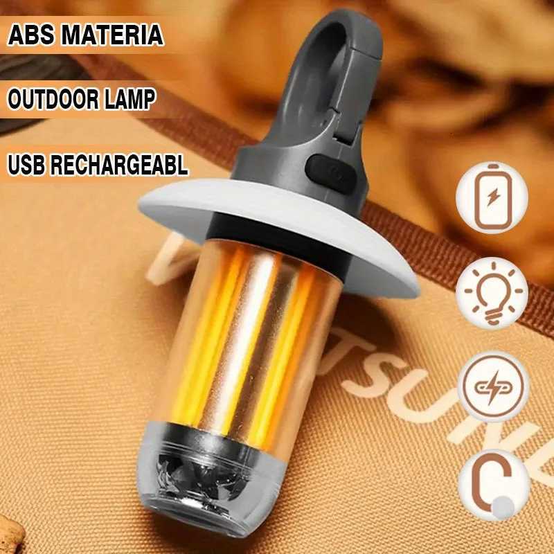 USB-C Rechargeable LED Camping Lantern with Hook LightweightHandheld Flashlight for HikingExploringFishing Emergency Work M251115