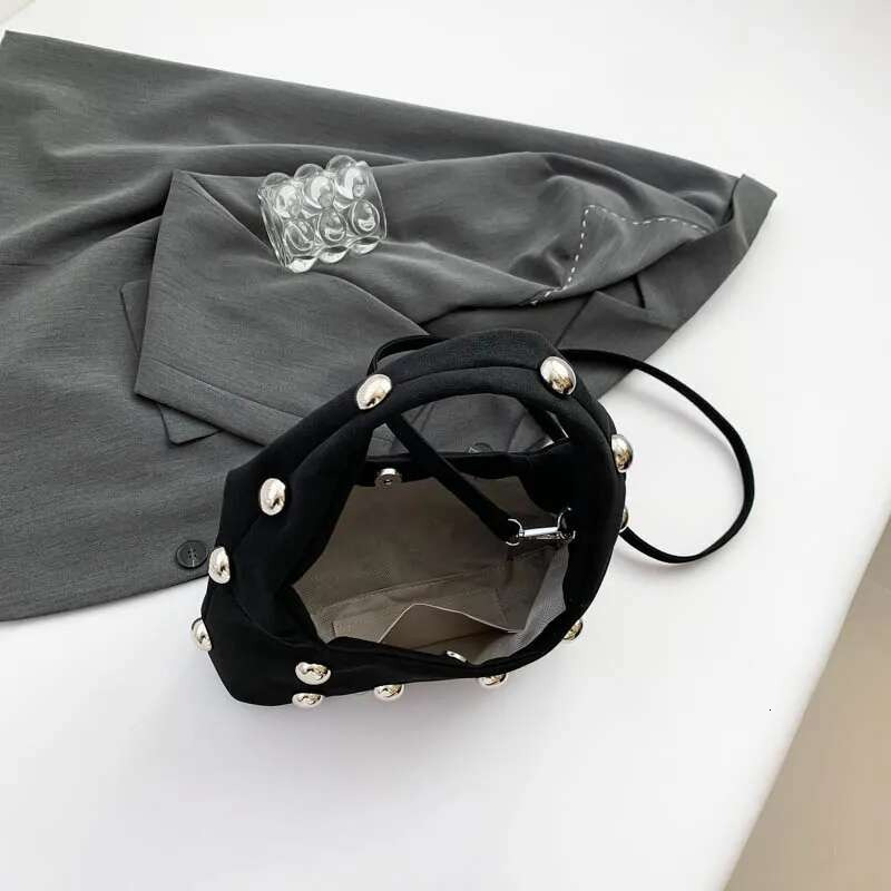 2025 New Women's Bag Personalized Faux Suede Rivet Satchel Purse Punk Style Fashion Shoulder Bags Zipper Closure Studded Handbag
