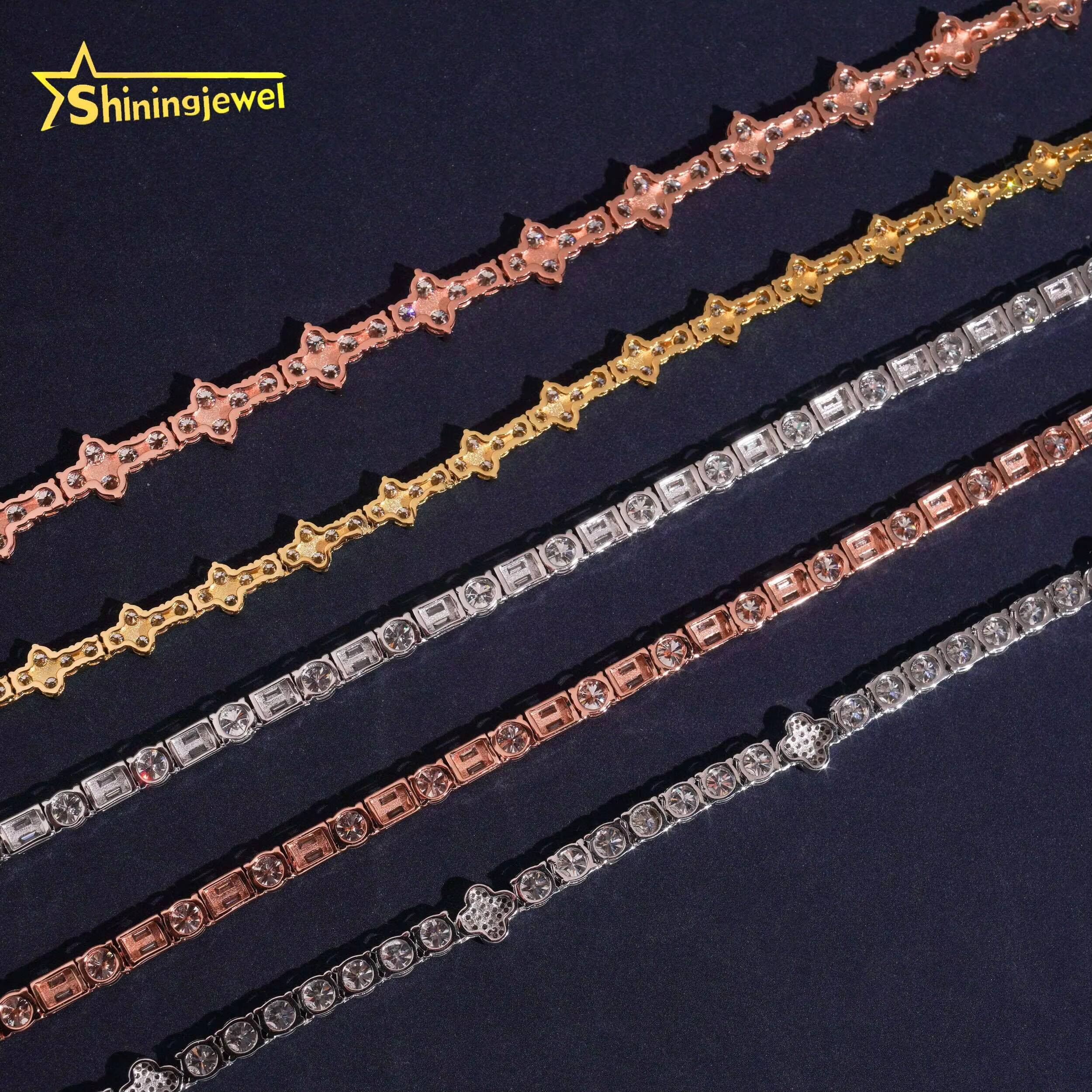 Hip Hop Jewelry Iced Out D VVS Moissanite Tennis Necklace Collection Custom GRA Certificated Moissanite Tennis Chain for Men