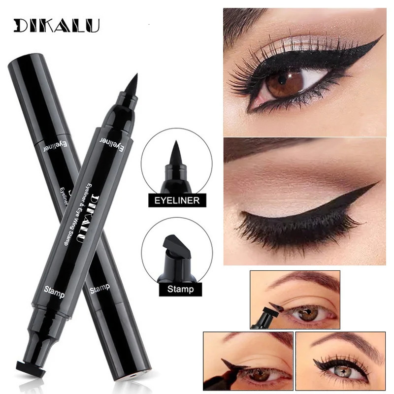 Big Seal Stamp Liquid Eyeliner Pen Waterproof Fast Dry Black Eye Liner Pencil with Eyeliner Cosmetic Triangle Stamp Eyeliner 250414