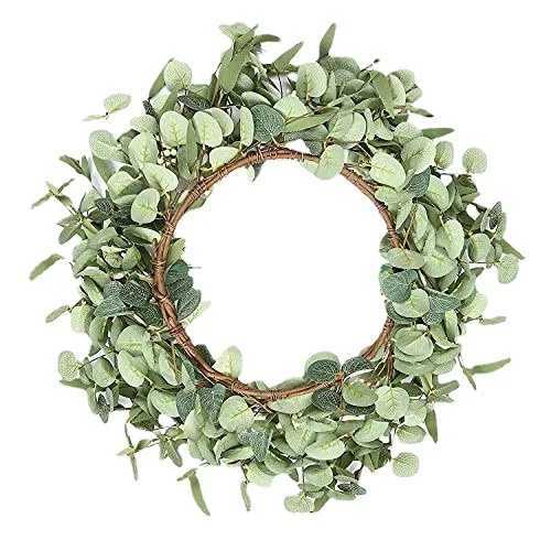 45cm Easter Holiday Garden Decoration Rattan Wreath Simulation Eucalyptus Leaf Rattan Door Head PendantM251115