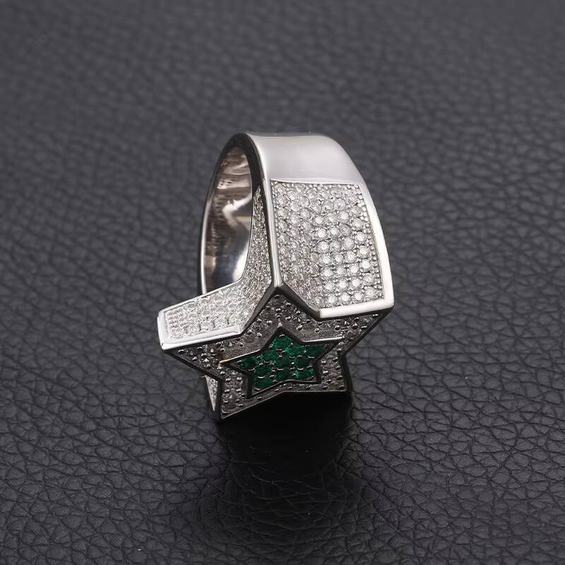 Factory VVS1 D Color Moissanite Hip-Hop Jewelry Rings GRA Certified 925 Sterling Silver Custom Ring