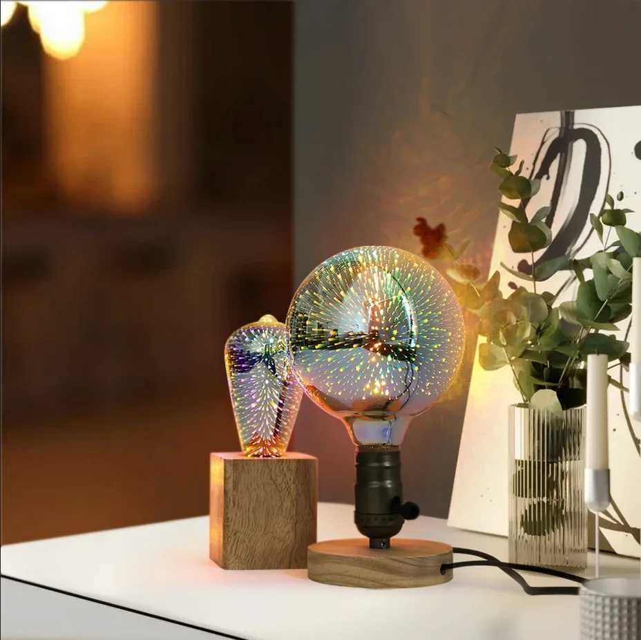 3D LED Light Bulb E27 220V ST64 G80 G95 G125 A60 Diamond Heart Decoration LED Lamp Holiday Lights Novelty Christmas Lamp C251115
