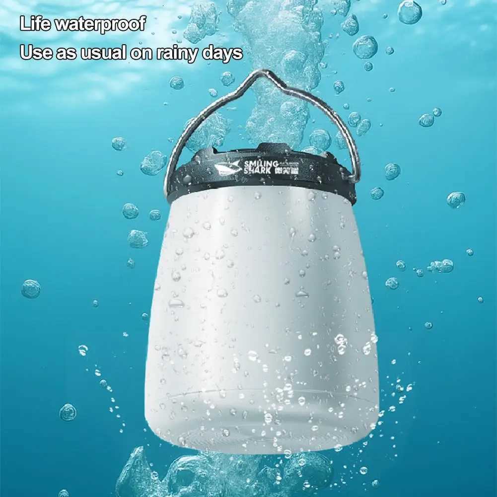 LED Camping Lantern with Power Display ABS Wide-Angle Tent Light with Built-in Hook Portable Outdoor Lighting M251115