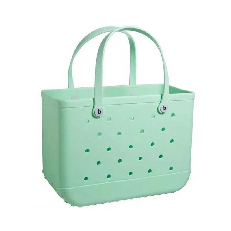 Outdoor beach bag EVA printing basket hollow water filter hole portable storage bag womens handheld shoulder bag large capacity W250415