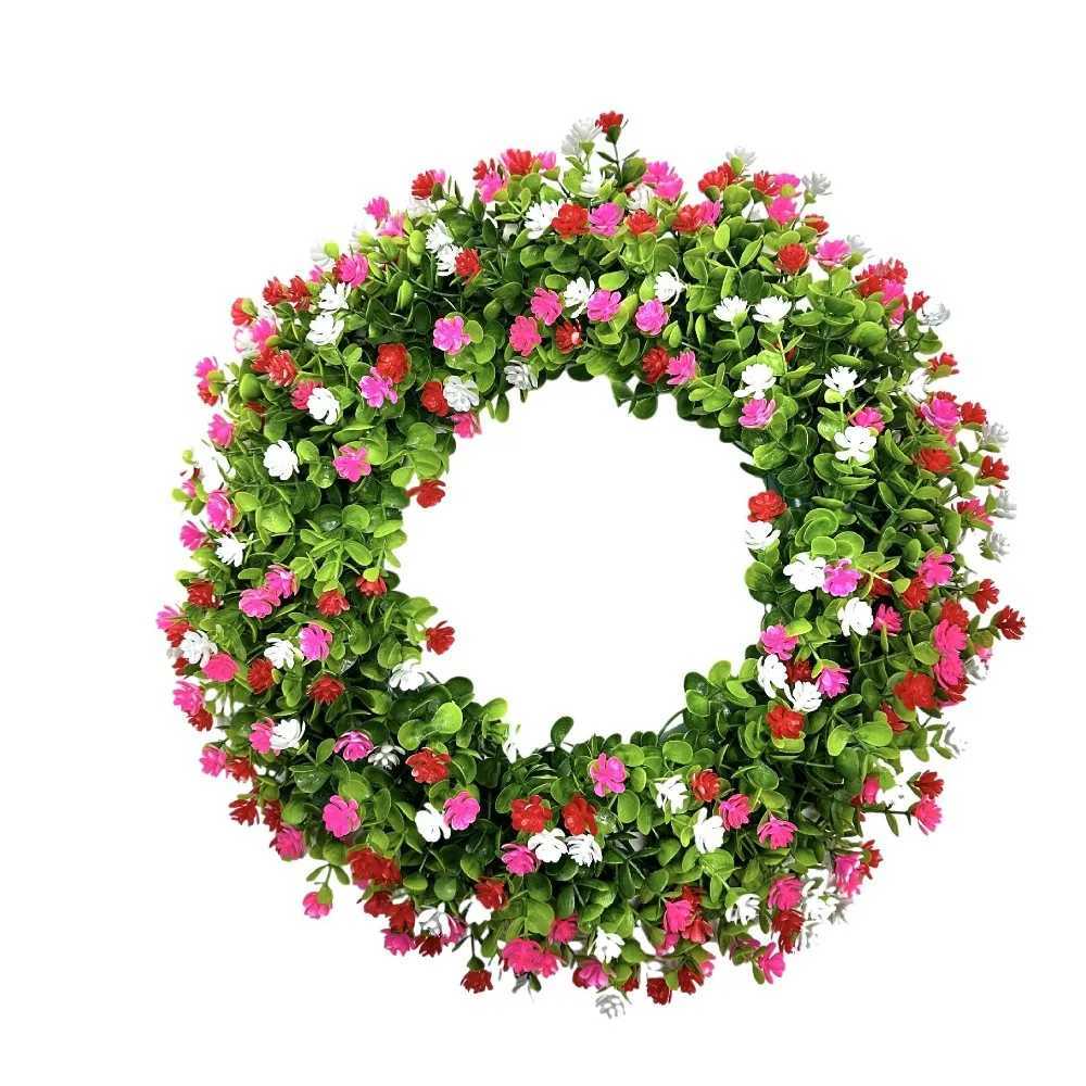 3D Eucalyptus Artificial Wreath 33cm Multicolor Fake Flower 28cm Colorful Garland Hanging DecorM251115