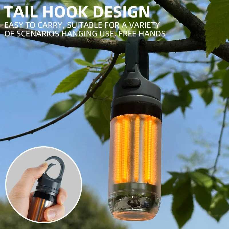 LED Rechargeable Flashlight Camping Lantern 5 Modes Super Bright Portable Hanging Tent Lamp Waterproof Hiking Fishing Outdoor M251115