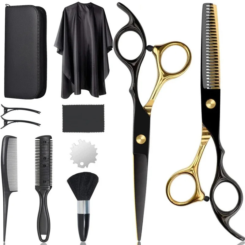 Hair Scissors Set Professional Barber Scissors Stainless Steel Scissors Hair Tools Hairdressing Hair Cutting Thinning Shears 250414