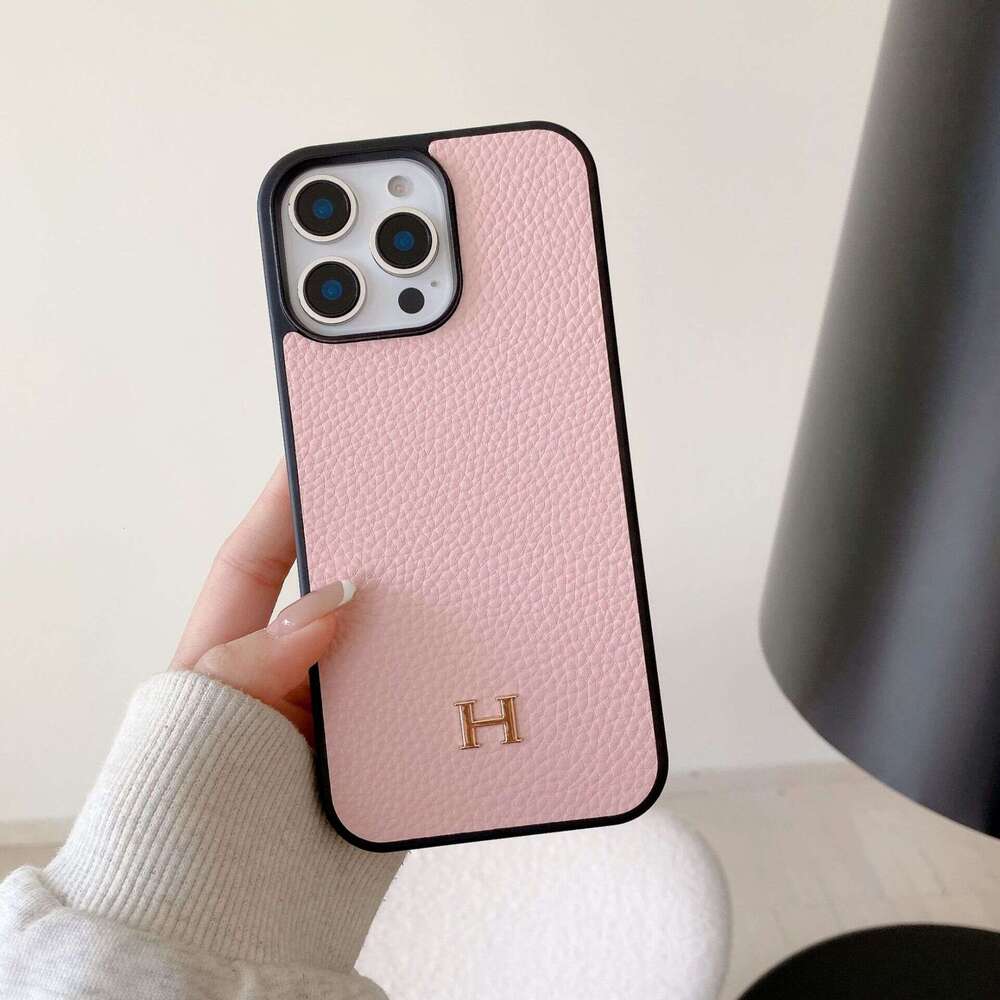 DHelectronics Compatible with iPhone 17 Pro New Lychee Texture Genuine Leather Feel Apple 16E Phone Case