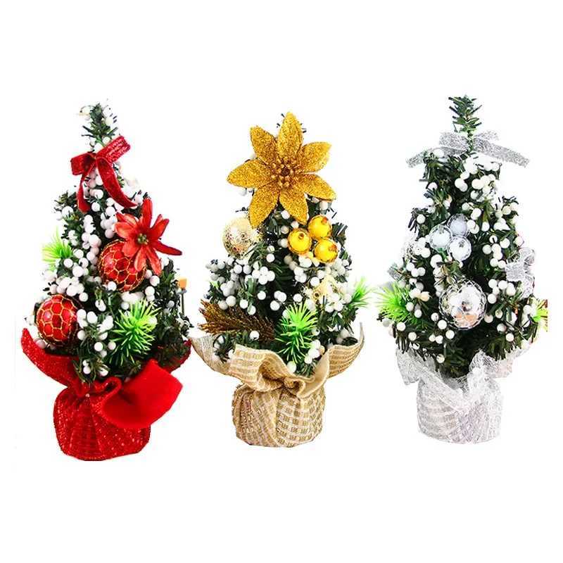 1pc 20cm Merry Christmas Tree Office Home Bedroom Doll Gift Xmas Tree Desk Decoration New Year Gift Christmas Party DecorationM251115