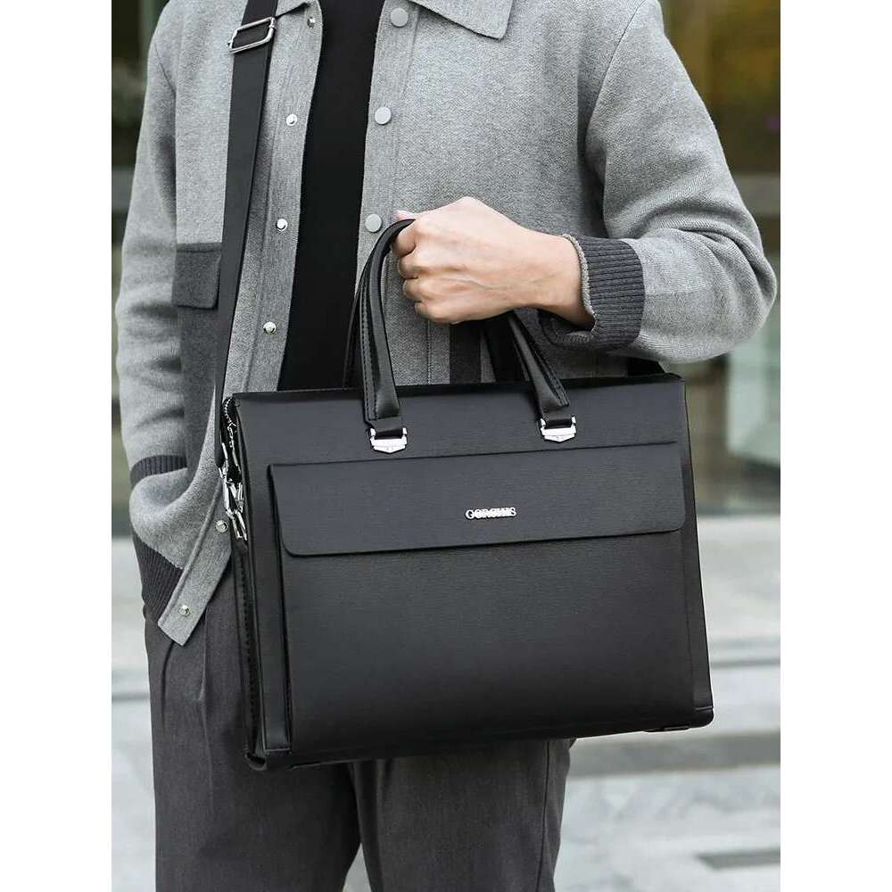 Executive Briefcases For Men PU Leather Designer Password Lock Business Office 15.6 Inch Laptop Handbag Messenger Bag WT146