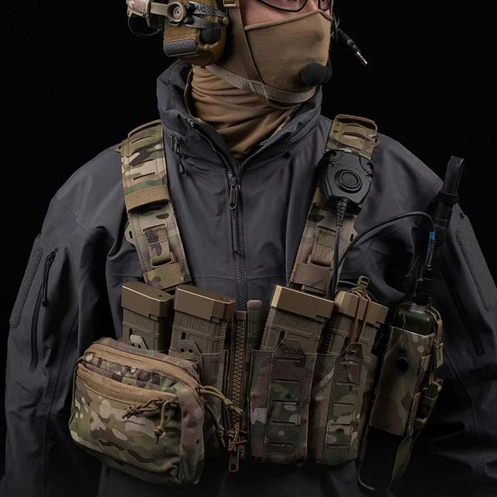 500D Nylon SF Hunting Vest for Men Adjustable Molle H-harness Chest Rigs Lightweight Airsoft Vest With M4 AR Magazine Pouch XJ251114