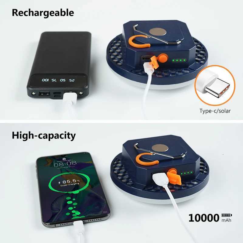 10000mAH LED Tent light Rechargeable LED Camping Strong Light with Magnet Zoom Portable Torch Tent Light Outdoor Camp Flashlight M251115