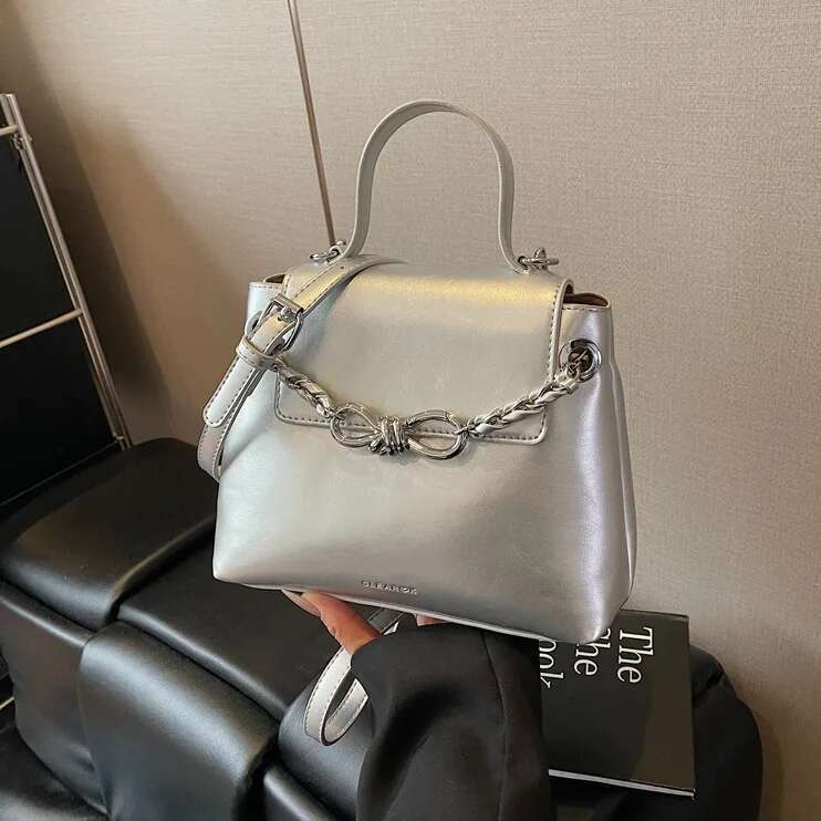 Designer Chain PU Leather Women's Handbag Casual Crossbody Bag Bucket Tote