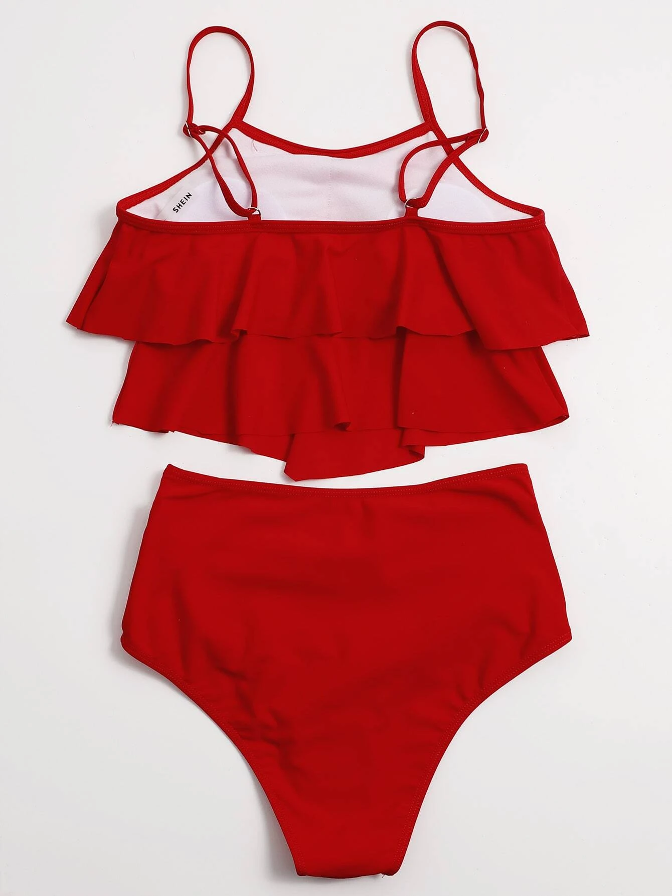 Womens Swimsuit The Hem Of The Skirt Is Wrinkled High Waist Modify The Waist Strappy Shoulder Straps